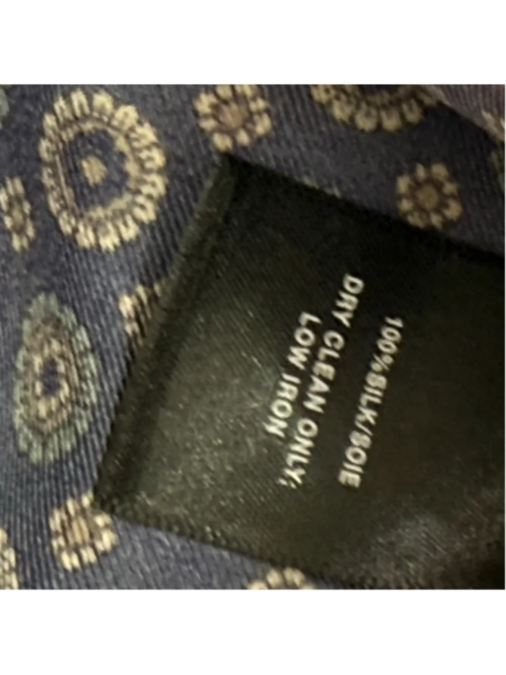 Lafayette 148 silk Button Down Shirt M Blue Brown Dot Print, oversized cuffed - Picture 10 of 11